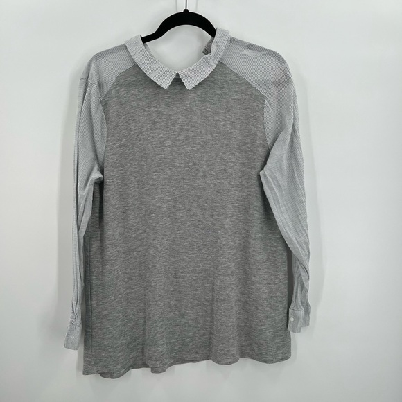 H.I.P. Tops - H.I.P. Collard Long Sleeve Stripped Ladies Medium